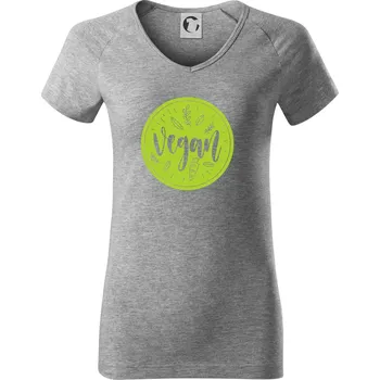 Dámské tričko Vegan zelenina v kruhu - Tričko dámské Dream - XS ( Tmavě šedý melír )