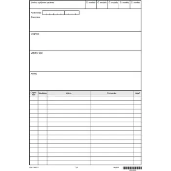 Tiskopis Zdravotní záznam pro stomatologii (ortodoncii)