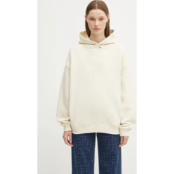 Dámská mikina Bavlněná mikina Kenzo Gots Oversize With Boke Pin dámská, béžová barva, s kapucí, hladká, FF62HO4524MB, L, 80X