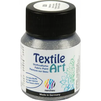 Speciální výtvarná barva Barva na světlý textil Nerchau, 59 ml - stříbrný glitr