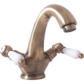 Umyvadlová baterie RAV SLEZÁK Morava s clic-clacem stará mosaz MK529.5SM