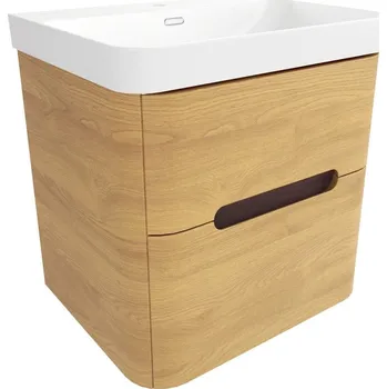 Koupelnový nábytek Koupelnová skříňka s umyvadlem SAT Fusion 57,5x53x45 cm dub medový mat SATFUSION260DMU