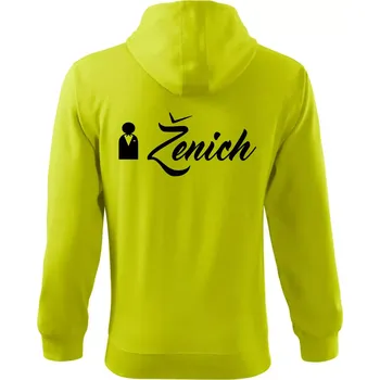Pánská mikina Ženich ikonka - Mikina s kapucí na zip trendy zipper - S ( Limetková )