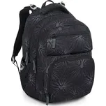 Školní dvoukomorový batoh Bagmaster - černý s bílými květy