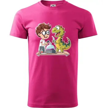 Chemik a dinosaurus - kluk - Klasické pánské triko vyšší gramáže - XS ( Purpurová )