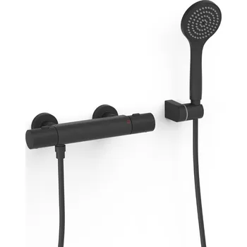 Vodovodní baterie Sprchová baterie TRES Over-Wall s vanovým setem 150 mm černá mat 19016419NM