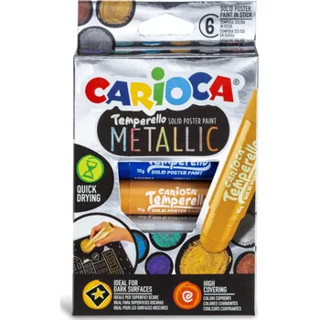 Vodová barva Temperové barvy v tyčince Carioca Metallic 6 ks