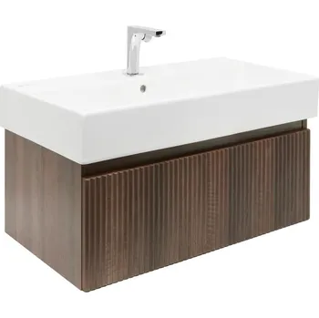 Koupelnový nábytek Koupelnová skříňka s baterií a umyvadlem SAT Evolution 1 78x30x44,8 cm ořech mat SATEVO80NAU2BA