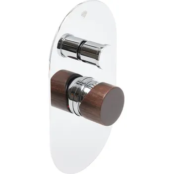 Sprchová a vanová baterie SAT Fusion včetně podomítkového tělesa tmavé dřevo SATBSFU215DT