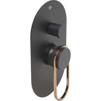 Sprchová a vanová baterie SAT Fusion včetně podomítkového tělesa černá/bronz SATBSFU215CPCBR