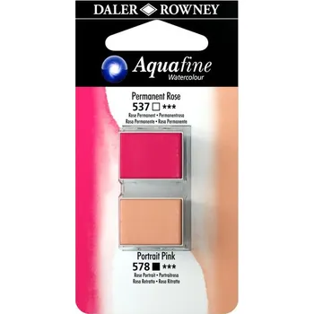 Speciální výtvarná barva Umělecká akvarelová barva Daler-Rowney Aquafine - dvojbalení - růže permanent/portrétová růžová
