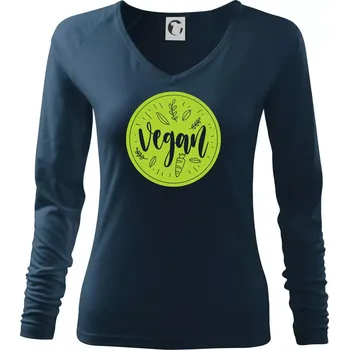 Vegan zelenina v kruhu - Triko dámské Elegance - S ( Námořní modrá (téměř černá) )