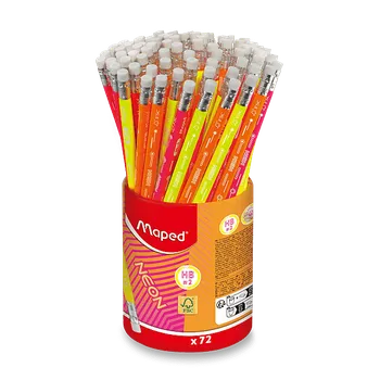Grafitová tužka Grafitová tužka MAPED Neon HB s pryží, 1 ks - mix barev