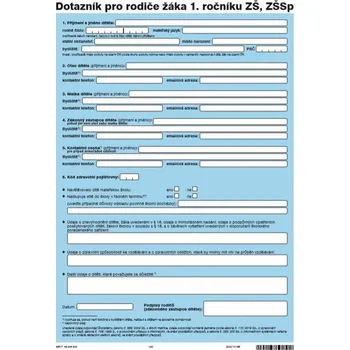 Dotazník pro rodiče žáků 1.tříd - nový