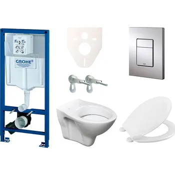 Bidet Cenově zvýhodněný závěsný WC set GROHE do lehkých stěn / předstěnová montáž+ WC S-Line S-line Pro 38528SET-KR