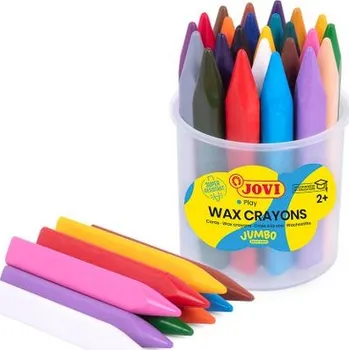 Pastelky JOVI voskové trojhranné - 24 ks, v kelímku