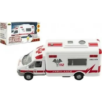 autíčko Auto ambulance městské služby plast 15 cm na baterie se zvukem se světlem