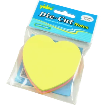 Samolepící bloček Samolepicí bloček Srdce 100 lístků - neon mix