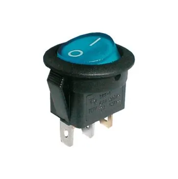 vypínač Přepínač kolébkový kul. pros. 2pol./3pin ON-OFF 250V/6A modrý
