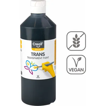 Speciální výtvarná barva Transparentní barva Creall Trans, 500 ml, černá