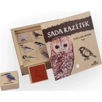 Dětské razítko Sada razítek 9 ks - ptáci kolem nás