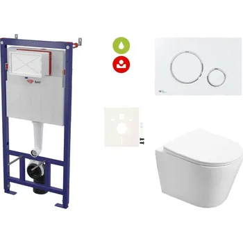 Bidet Cenově zvýhodněný závěsný WC set SAT do lehkých stěn / předstěnová montáž+ WC SAT Infinitio SIKOSSIN70KECO