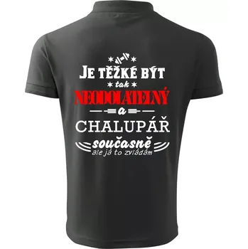 Pánská košile Je těžké být neodolatelný chalupář - Polokošile pánská Pique Polo 203 - 3XL ( Tmavá břidlice (šedá se zeleným nádechem) )