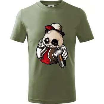 Chlapecké tričko Graffiti panda - Tričko dětské bavlněné - 122 cm/6 let ( Khaki )