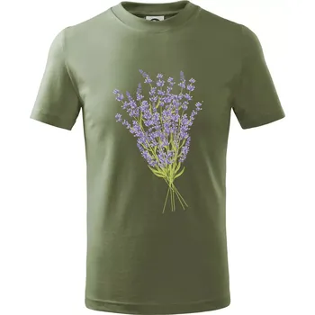 Levandule kreslená - Tričko dětské bavlněné - 122 cm/6 let ( Khaki )