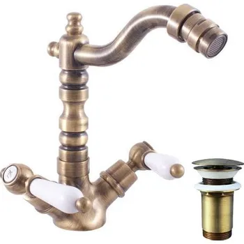 Bidetová baterie RAV SLEZÁK Morava s clic-clacem stará mosaz MK521.0/9SM