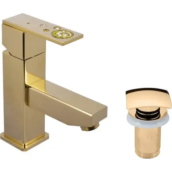 Vodovodní baterie Umyvadlová baterie RAV SLEZÁK s clic-clacem zlatá ROYAL1027.5Z