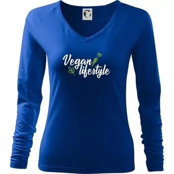 Dámské tričko Vegan lifestyle - Triko dámské Elegance - S ( Královská modrá )