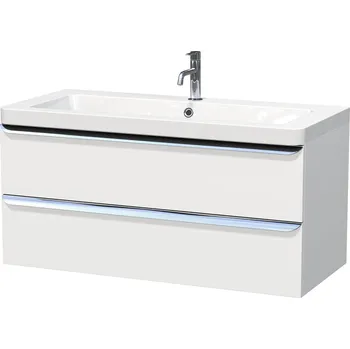 Nábytek Koupelnová skříňka s umyvadlem Naturel Pavia 105x53x49 cm bílá mat chrom úchytka PAVIA3105ZCR