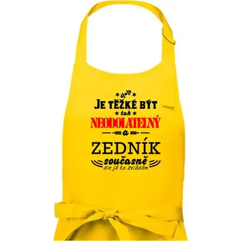 Kuchyňská zástěra Je těžké být neodolatelný zedník - Pánská zástěra na vaření - Univerzální velikost ( Žlutá )