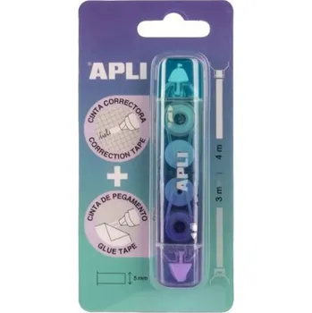 Korekční prostředek APLI Korekční a lepicí strojek 2 v 1 - mix barev