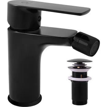 Vodovodní baterie Bidetová baterie RAV SLEZÁK Vltava s clic-clacem černá matná VT445.0KCMAT