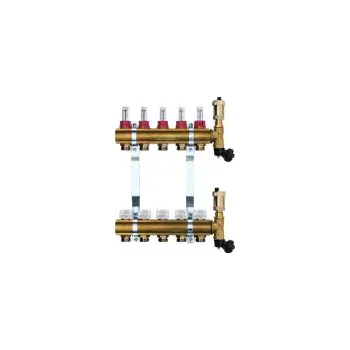 Instalatérský materiál Mosazný rozdělovač s automatickým odvzdušněním - 5 cestný