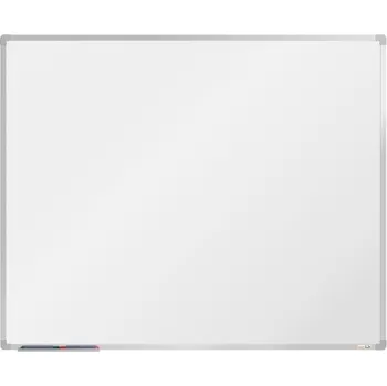 boardOK Bílá magnetická tabule s emailovým povrchem 150 × 120 cm, stříbrný rám