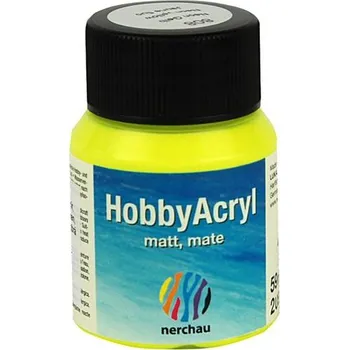 Speciální výtvarná barva Hobby Acryl matt Nerchau - 59 ml - neon žlutá