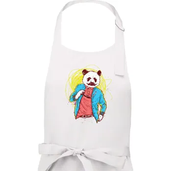 Kuchyňská zástěra Panda Bear - Pánská zástěra na vaření - Univerzální velikost ( Bílá )