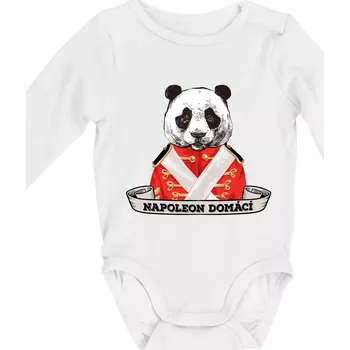 Dětská móda Napoleon domácí panda - Body kojenecké s dlouhým rukávem - Dlouhý r. do 3 měs ( Bílá )