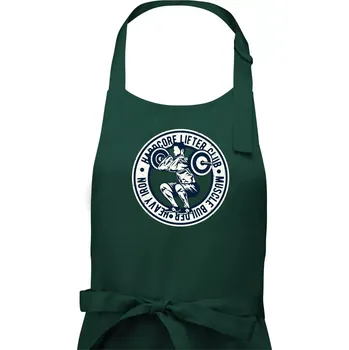 Kuchyňská zástěra Hardcore Lifter heavy iron - Pánská zástěra na vaření - Univerzální velikost ( Lahvově zelená )