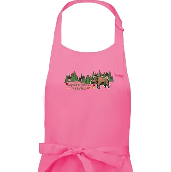 Kuchyňská zástěra Největší kanec v revíru - Pánská zástěra na vaření - Univerzální velikost ( Růžová )