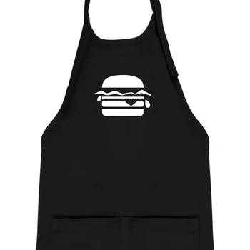 Kuchyňská zástěra Hamburger ikona - Dětská zástěra na vaření - Univerzální velikost ( Černá )