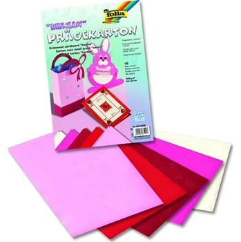 Umělecký papír Barevný papír vytlačovaný 23 × 33 cm - motiv SRDCE, mix 10 listů v 5 barvách