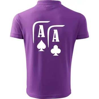 Pánská košile Poker AA - Polokošile pánská Pique Polo 203 - XL ( Fialová )
