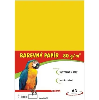 Barevný papír Barevný papír A3 80 g - 100 ks - žlutý