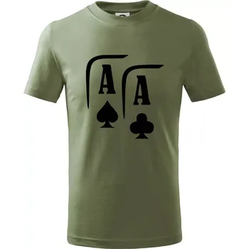 Poker AA - Tričko dětské bavlněné - 104-110cm / 3-4 roky ( Khaki )