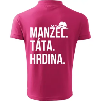 Pánská košile Manžel táta hrdina - Polokošile pánská Pique Polo 203 - L ( Purpurová )