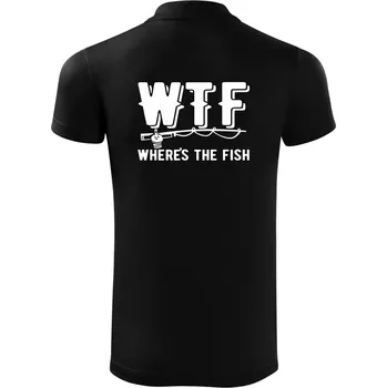 Pánská košile Wheres's the Fish WTF - Polokošile Victory sportovní (dresovina) - 3XL ( Černá )
